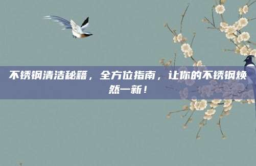 不锈钢清洁秘籍，全方位指南，让你的不锈钢焕然一新！