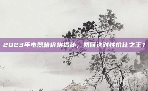 2023年电器箱价格揭秘，如何选对性价比之王？