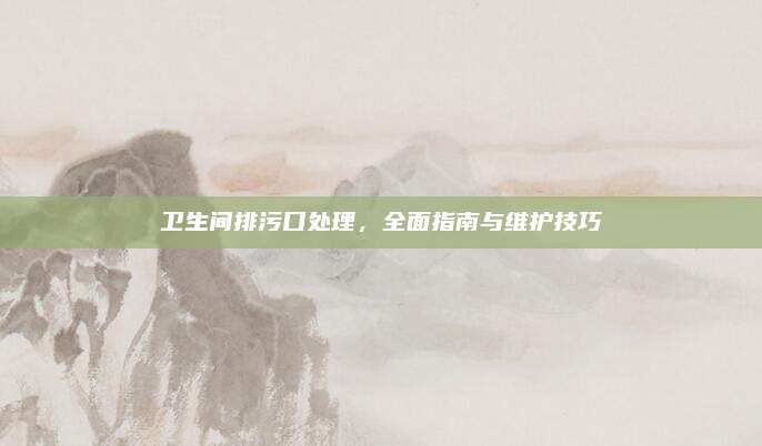 卫生间排污口处理，全面指南与维护技巧