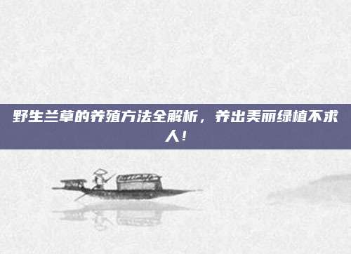 野生兰草的养殖方法全解析，养出美丽绿植不求人！